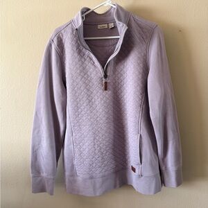 L.L. Bean Purple Quilted Preppy Outdoor Quarter-Zip Pullover size L